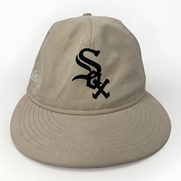 New Era Chicago White Sox Retro Crown Chrome Denim 9Fifty Strapback Hat Ivory OS - Picture 1 of 7